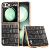 Electroplating Frame Genuine Leather Case with Crocodile Texture