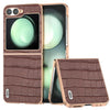 Electroplating Frame Genuine Leather Case with Crocodile Texture