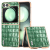 Electroplating Frame Genuine Leather Case with Crocodile Texture