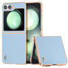 Electroplating Frame Genuine Leather Case with Wave Pattern