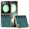Electroplated Frame Genuine Leather Case with Crocodile Pattern