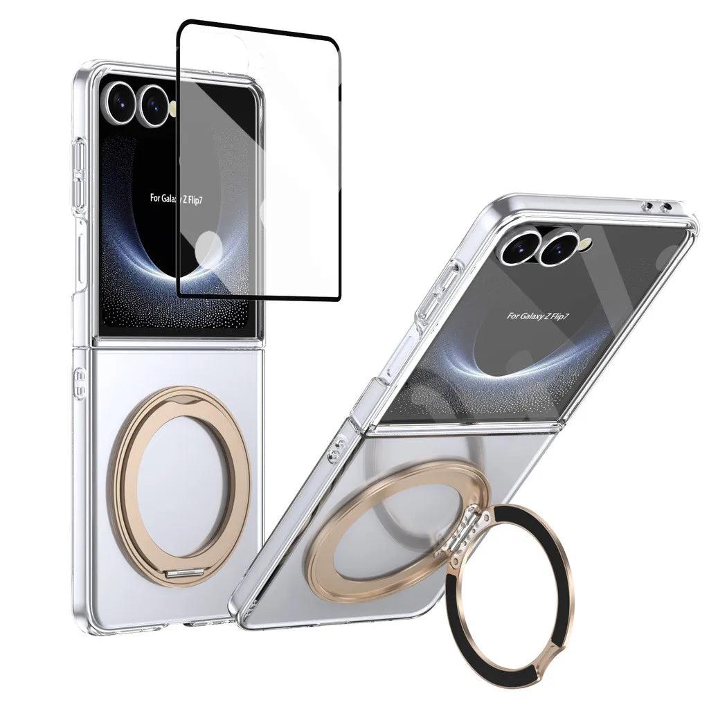 Galaxy Z Flip 8 Clear Magnetic Kickstand Case