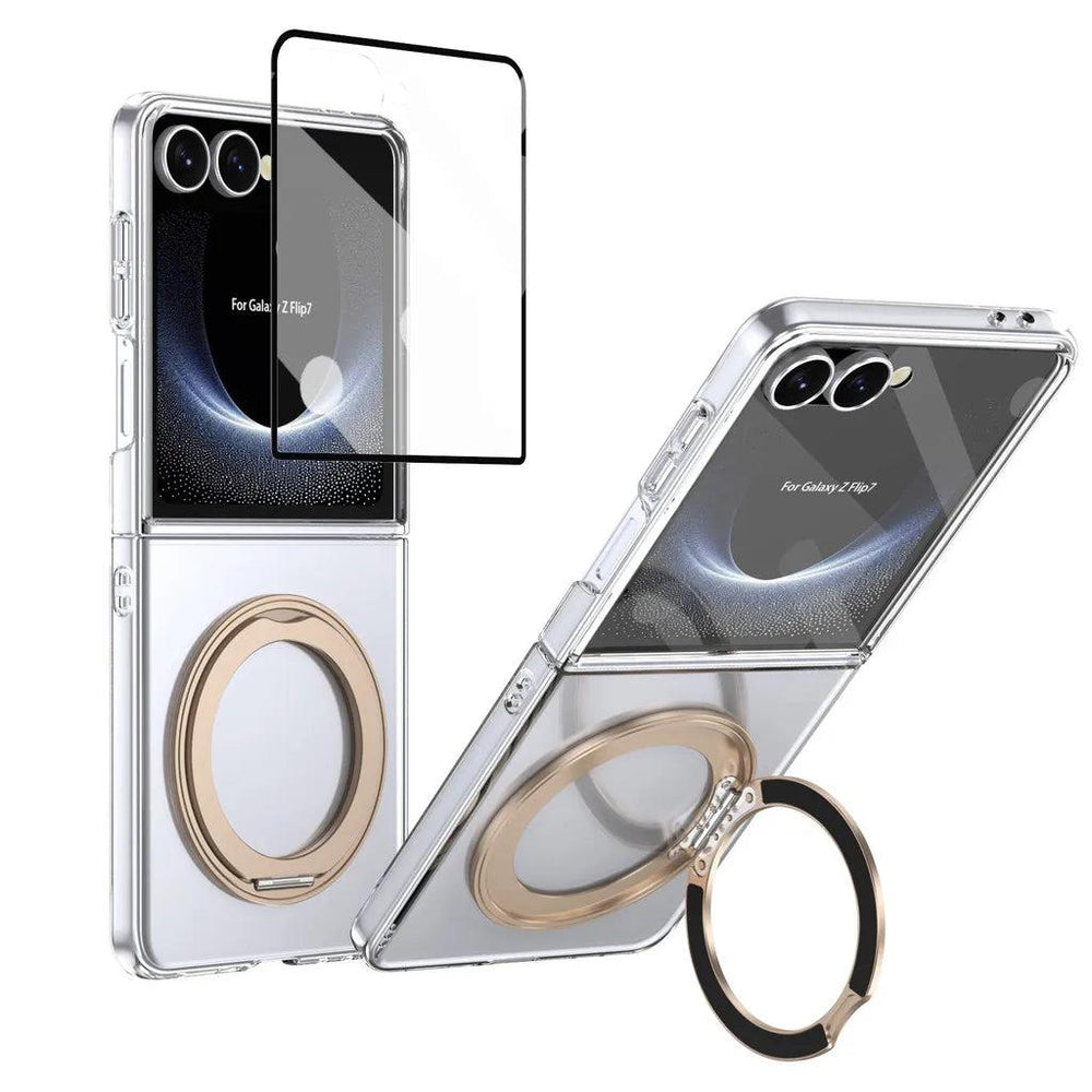 Galaxy Z Flip 8 Clear Magnetic Kickstand Case