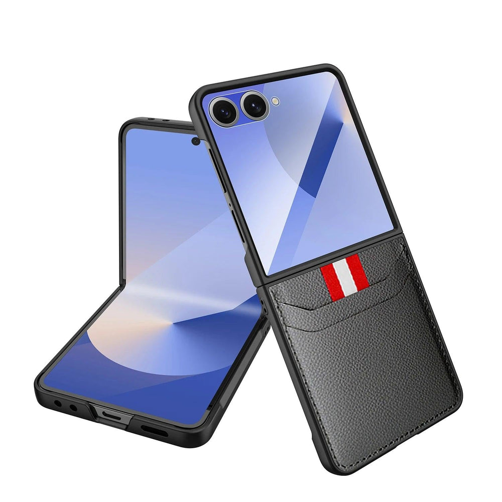 Galaxy Z Flip 6 Leather Wallet Grip Case