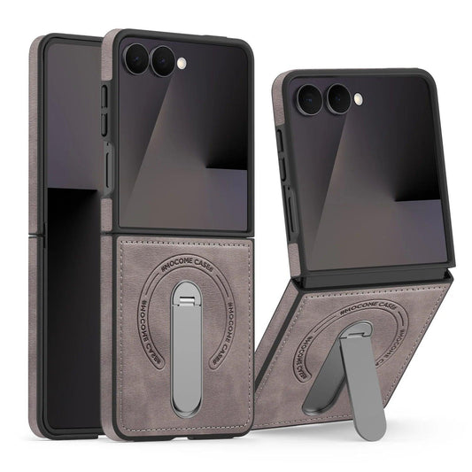 Leather Kickstand Shield Case