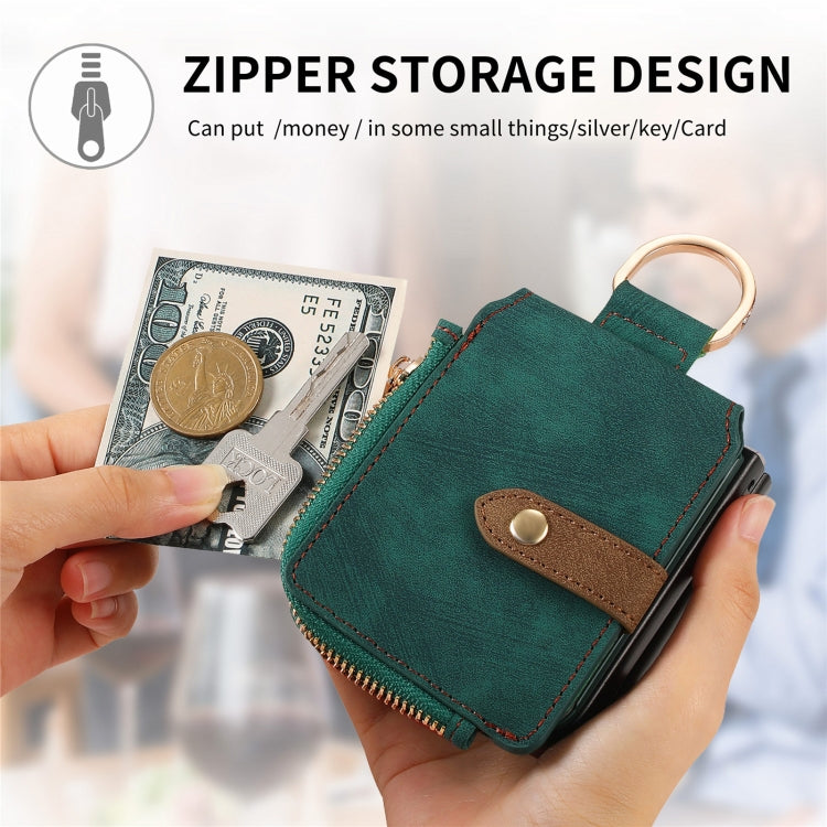 Galaxy Z Flip 6 Retro Ring Vertical Zipper Wallet Case