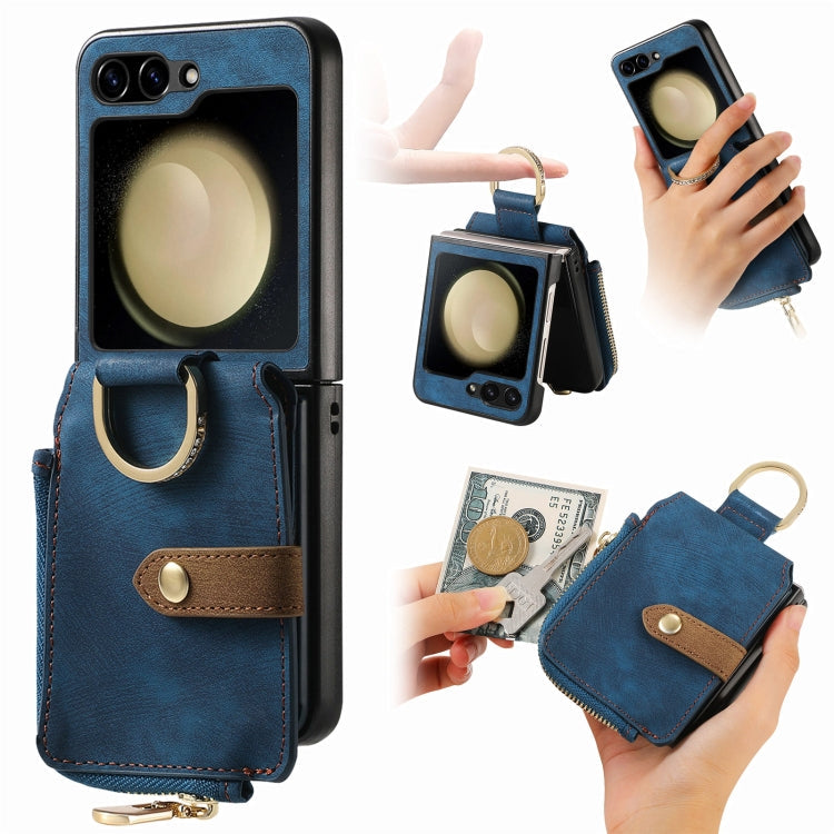 Galaxy Z Flip 6 Retro Ring Vertical Zipper Wallet Case