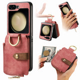 Galaxy Z Flip 6 Retro Ring Vertical Zipper Wallet Case