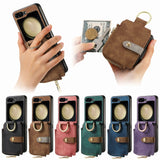 Galaxy Z Flip 6 Retro Ring Vertical Zipper Wallet Case