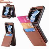 Galaxy Z Flip 7 Litchi Wallet Ring Case