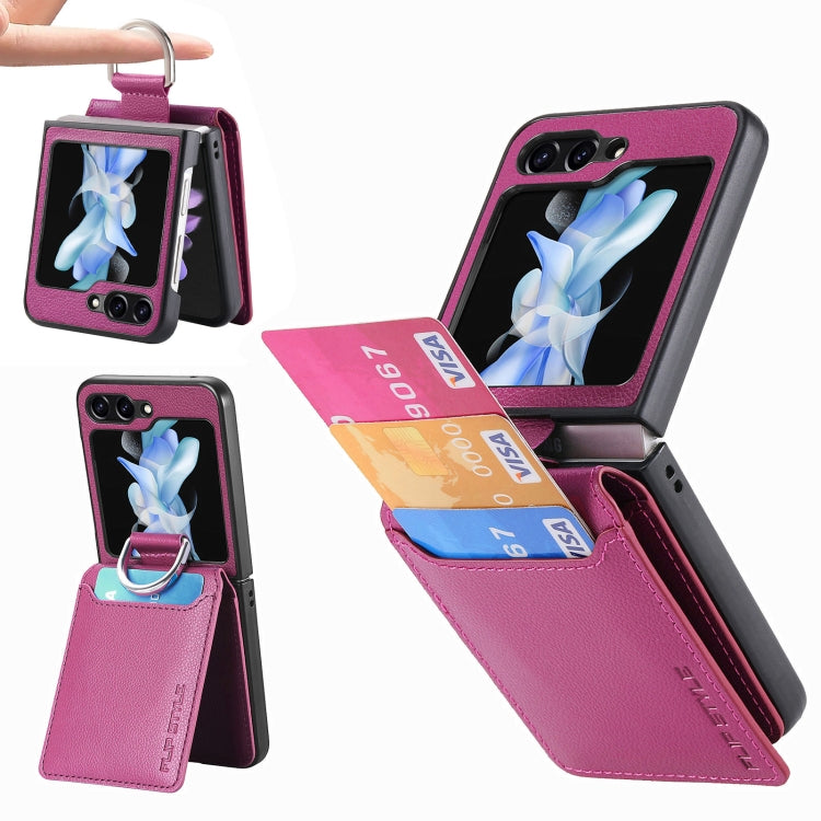 Galaxy Z Flip 6 Litchi Wallet Ring Case