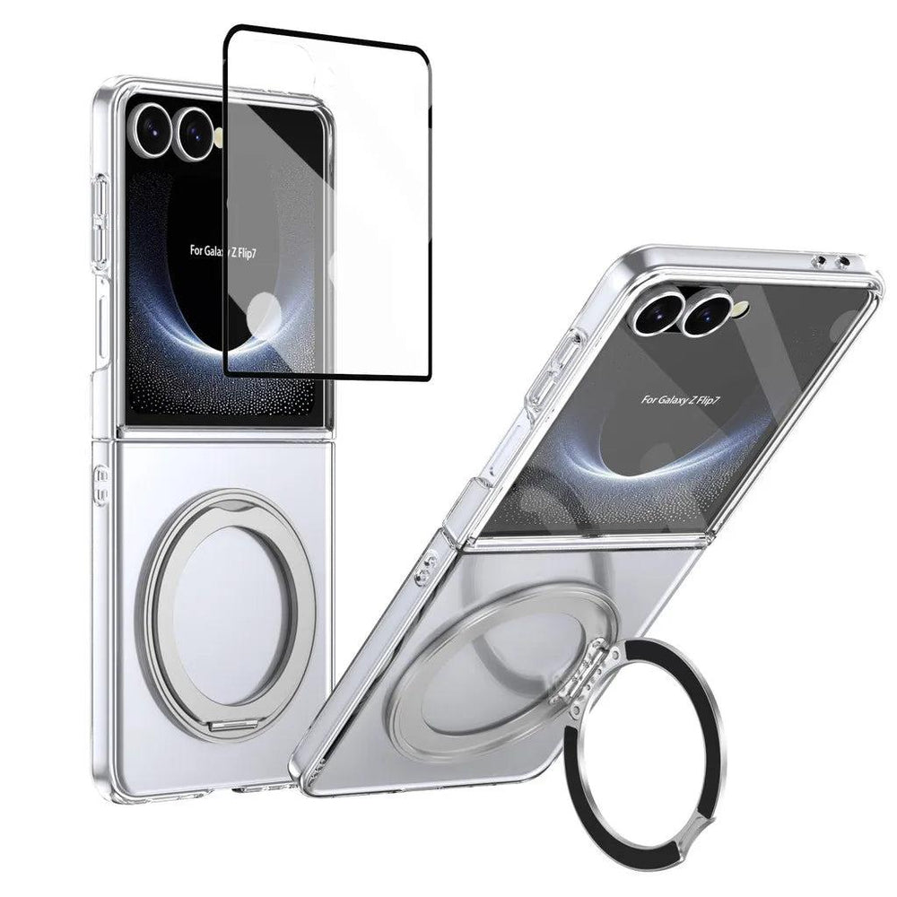 Galaxy Z Flip 8 Clear Magnetic Kickstand Case