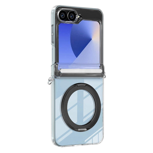 Galaxy Z Flip 8 Transparent Ring Kickstand Case