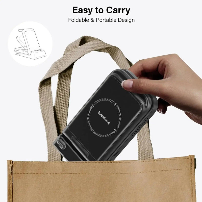 3-in-1 Foldable Charging Station & Power Bank