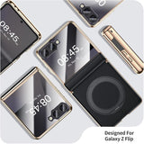 Galaxy Z Flip 7 Luxury MagSafe Leather Hinge Case