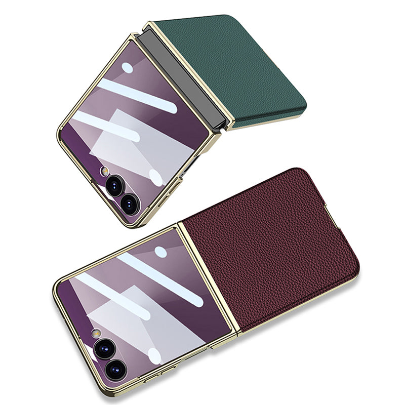 Elegant Litchi Leather Slim Case