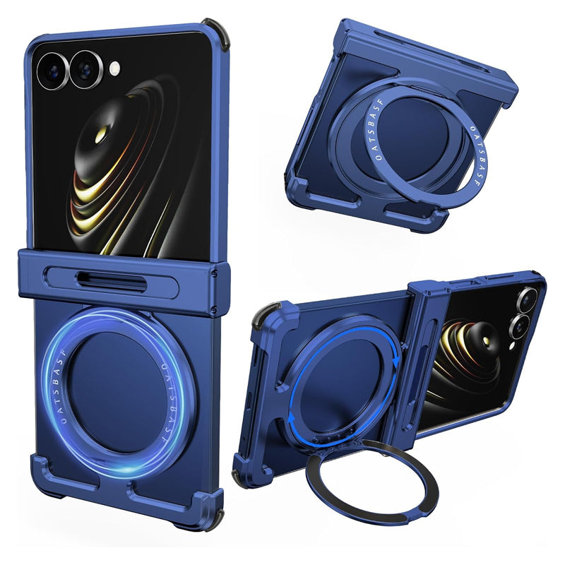 Galaxy Z Flip 7 Rugged Armor Ring-Kickstand Case
