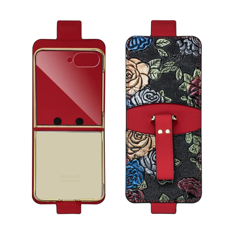 Galaxy Z Flip 5 Leather Kickstand Case with Card Slots – View 7