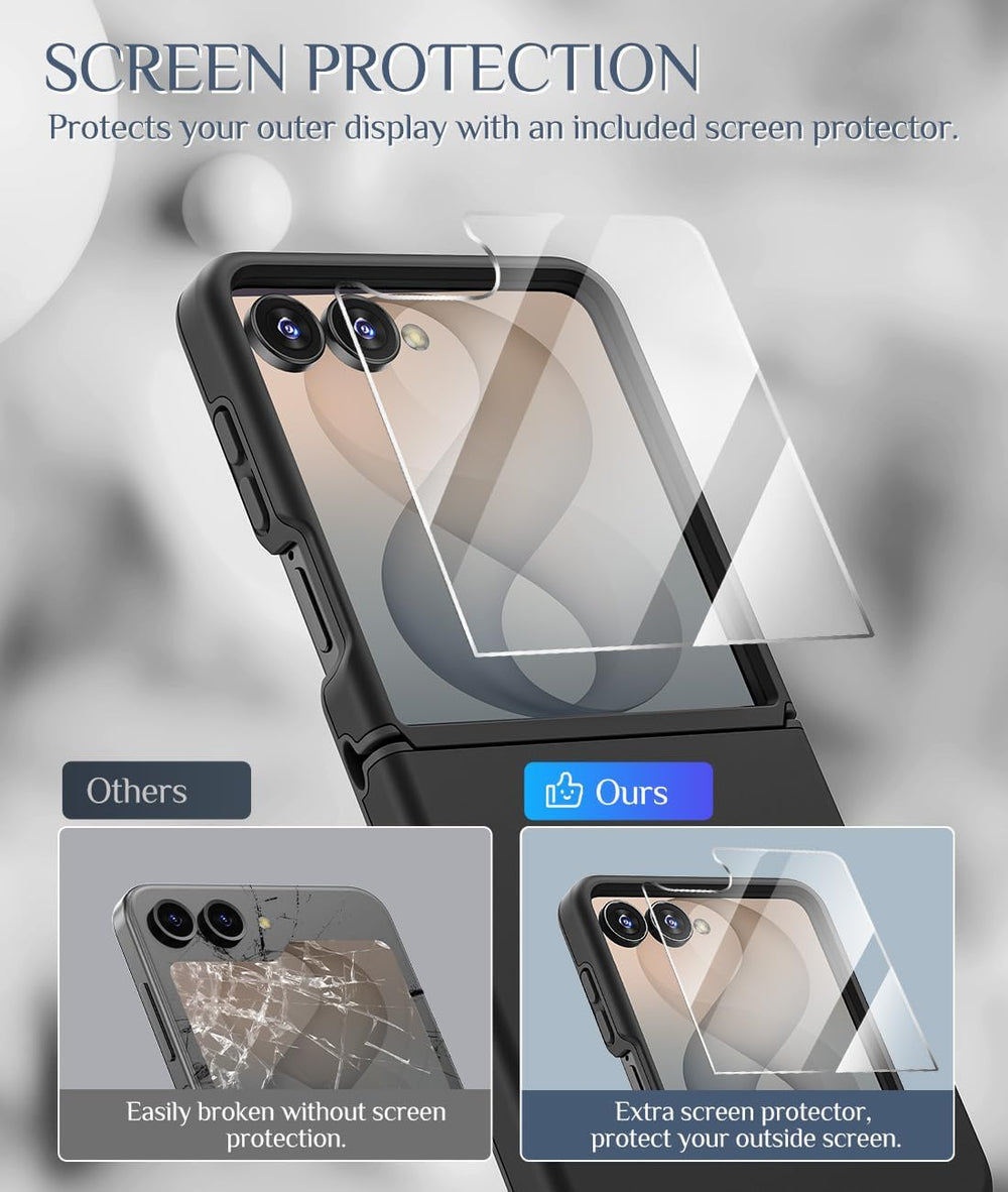 Galaxy Z Flip 6 Case with Hinge Protection & Screen Protector