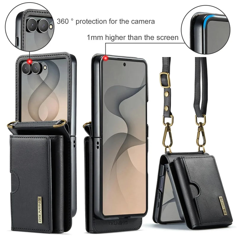 Galaxy Z Flip 6 Wallet Case with Kickstand and Shoulder Strap – View 13