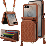 Galaxy Z Flip 6 Leather Case with Detachable Lanyard and Card Holder – View 2