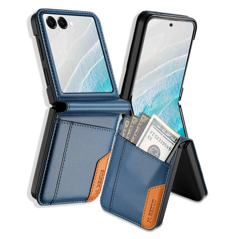 Galaxy Z Flip 6 Leather Wallet Case with Card Slot – View 3