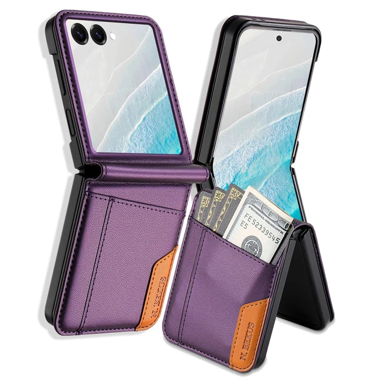 Galaxy Z Flip 6 Leather Wallet Case with Card Slot – View 4