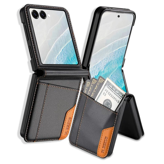 Galaxy Z Flip 6 Leather Wallet Case with Card Slot