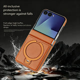 Galaxy Z Flip 6 Magnetic Leather 360° Ring Stand Case – View 12
