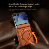 Galaxy Z Flip 6 Magnetic Leather 360° Ring Stand Case – View 9