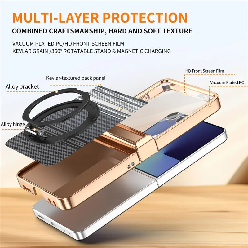 Galaxy Z Flip 7 Aramid Fiber Case With Magnetic Kickstand – View 14