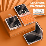 Galaxy Z Flip 7 Diamond Quilted Leather Case with Ring Holder – View 11