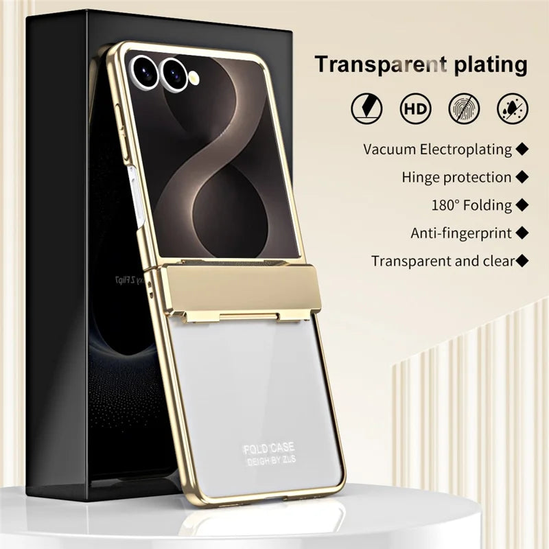 Galaxy Z Flip 7 Electroplated Clear Case with Hinge Protection – View 7
