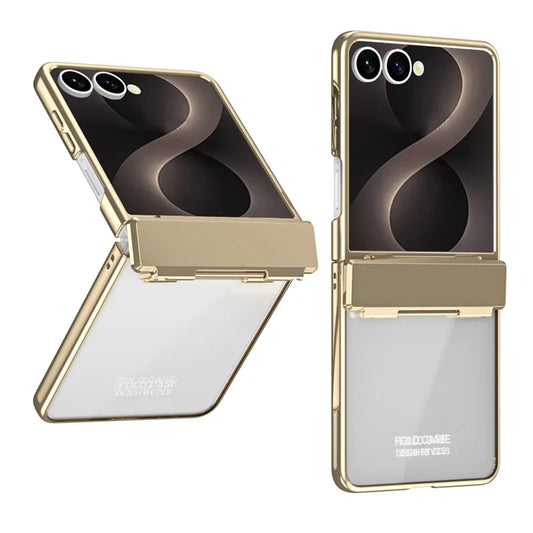 Galaxy Z Flip 7 Electroplated Clear Case with Hinge Protection