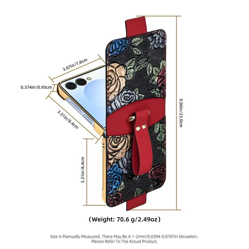 Galaxy Z Flip 7 Leather Kickstand Case with Card Slots – View 18