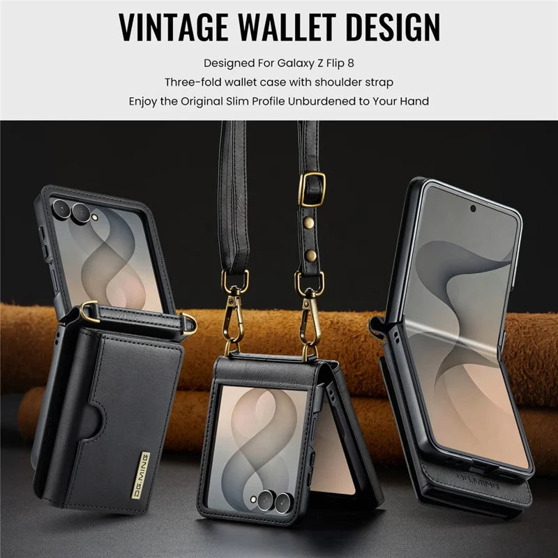 Galaxy Z Flip 7 Wallet Case with Kickstand and Shoulder Strap – View 12