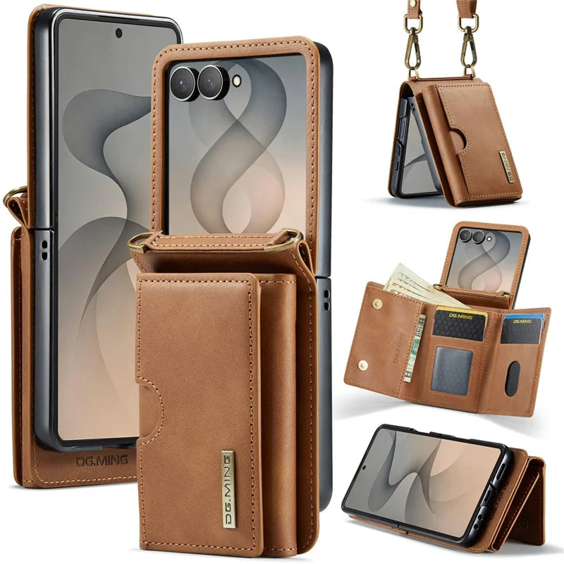 Galaxy Z Flip 7 Wallet Case with Kickstand and Shoulder Strap – View 2