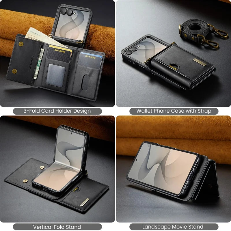 Galaxy Z Flip 7 Wallet Case with Kickstand and Shoulder Strap – View 8