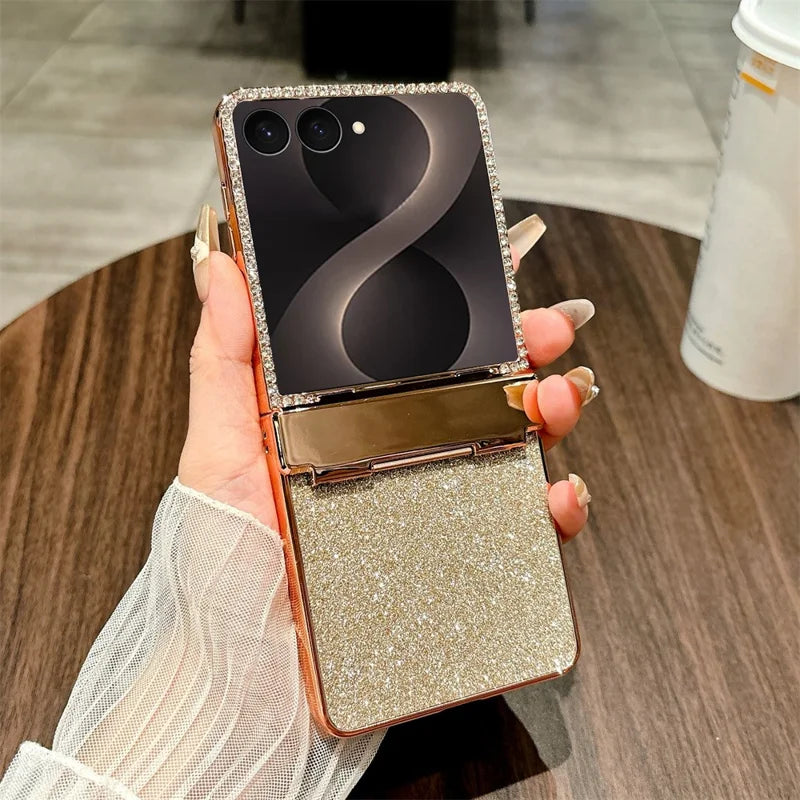 Galaxy Z Flip 7 Case with Hinge Protection and Rhinestone Glitter – View 4