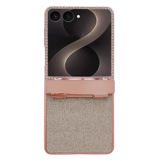 Galaxy Z Flip 7 Case with Hinge Protection and Rhinestone Glitter