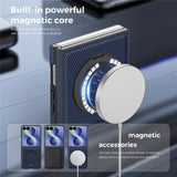 Galaxy Z Flip 7 Magnetic Kickstand Case with Carbon Fiber Texture – View 13