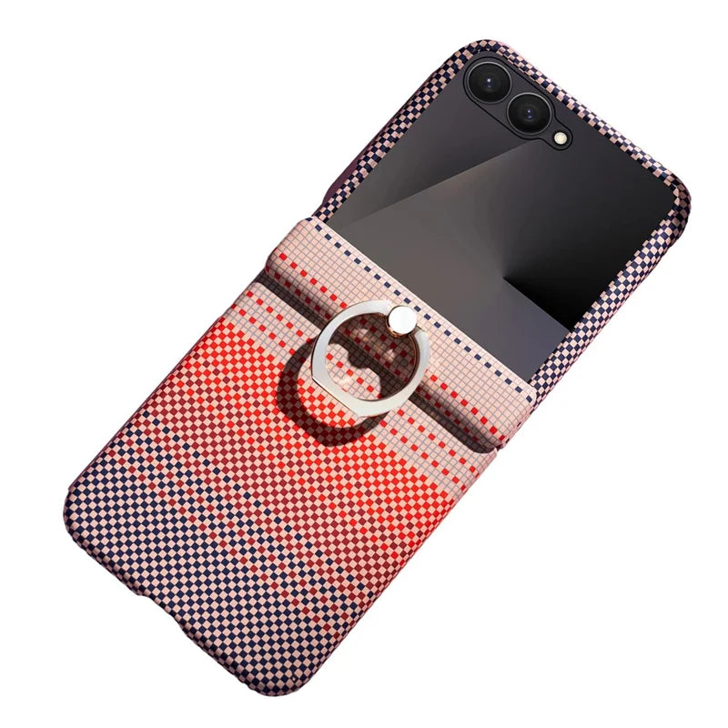 Galaxy Z Flip 7 Ring Holder Kickstand Case with Tempered Glass – View 3