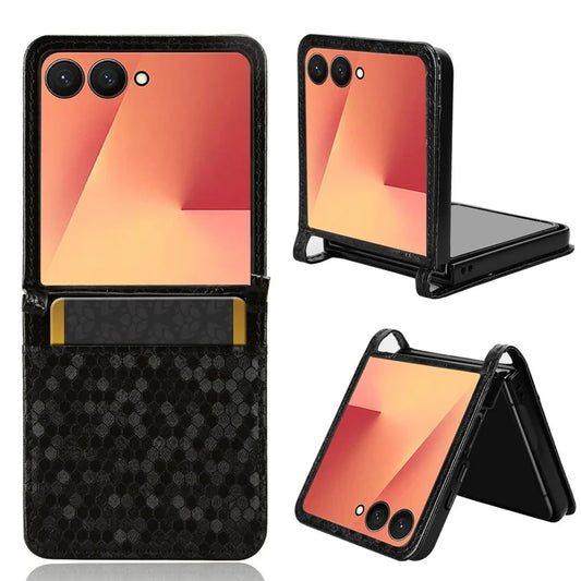 Galaxy Z Flip 7 Slim Leather Case with Card Slot