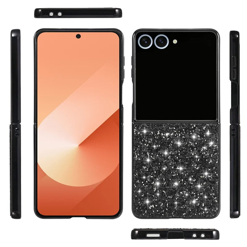 Galaxy Z Flip 7 Glitter Shockproof Case with Electroplated Frame – View 11