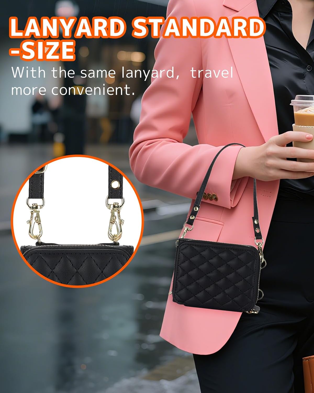 Galaxy Z Flip 7 Leather Case with Detachable Lanyard and Card Holder – View 9