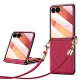 Galaxy Z Flip 7 Leather Case with Crossbody Shoulder Strap – View 2