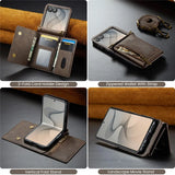 Galaxy Z Flip 7 RFID Leather Wallet Case with Crossbody Strap – View 12
