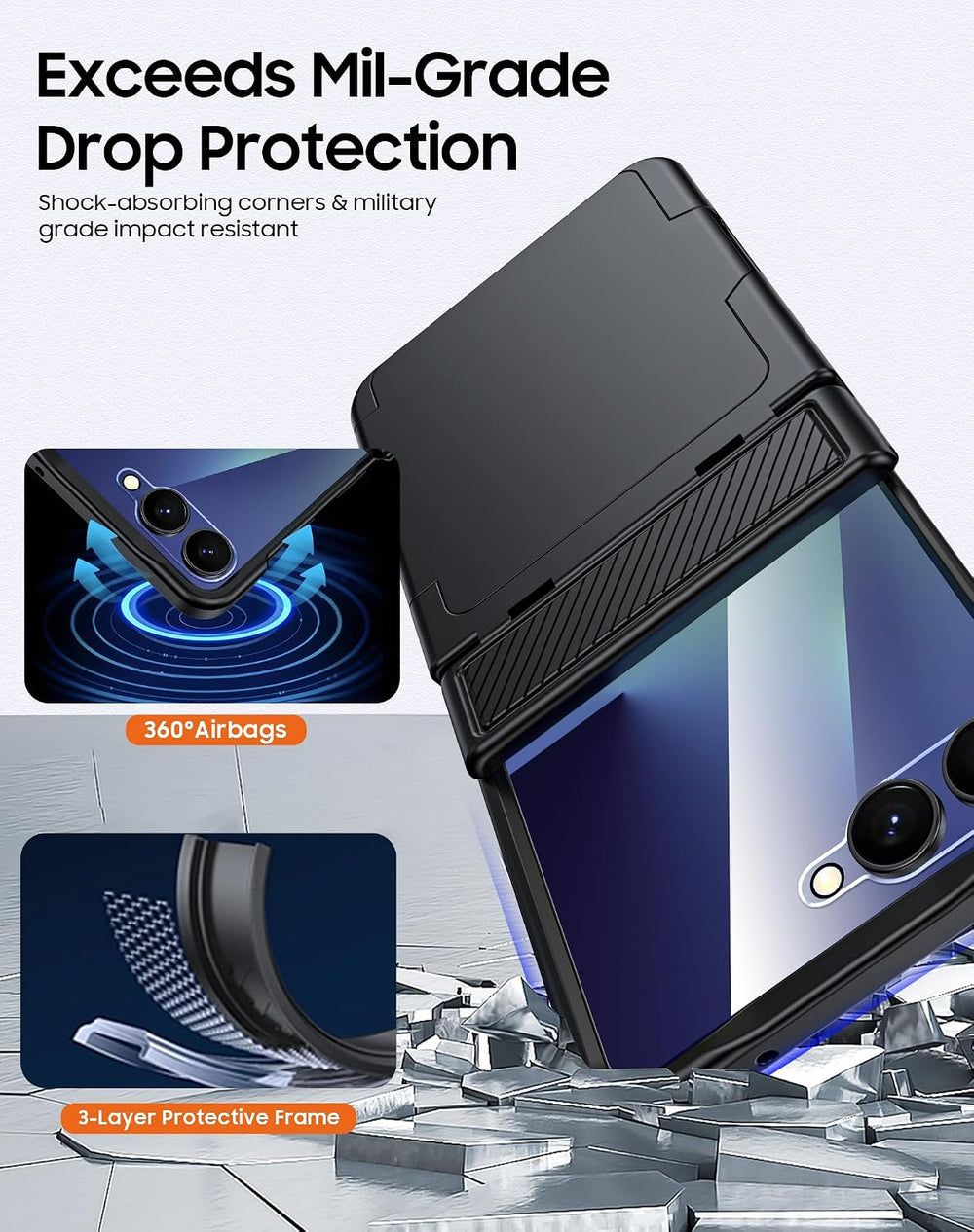 Galaxy Z Flip 7 Rugged RFID Wallet Case with Hinge Protection – View 10