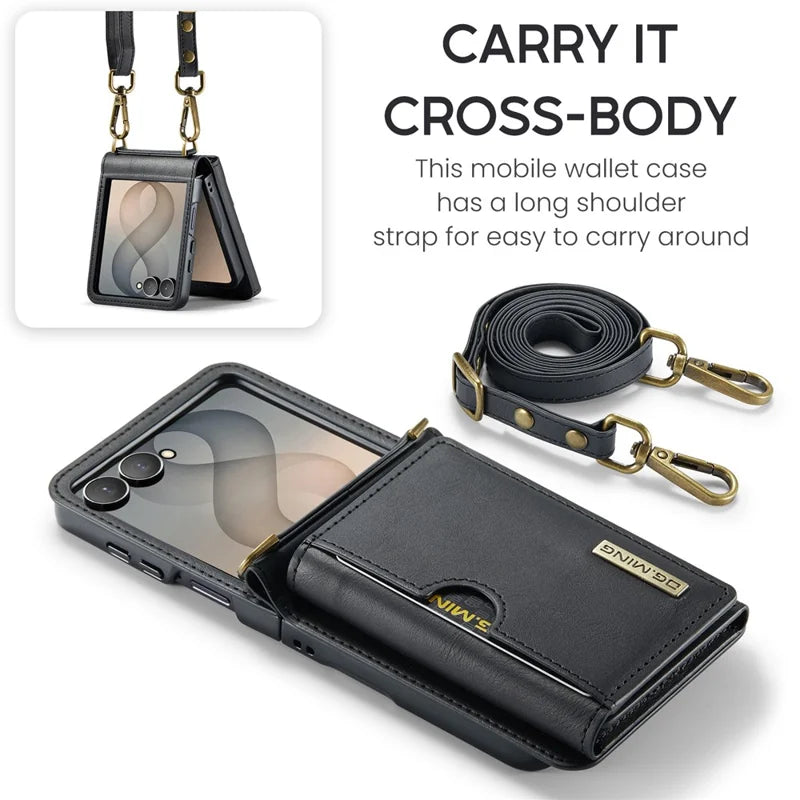 Galaxy Z Flip 8 Wallet Case with Kickstand and Shoulder Strap – View 15