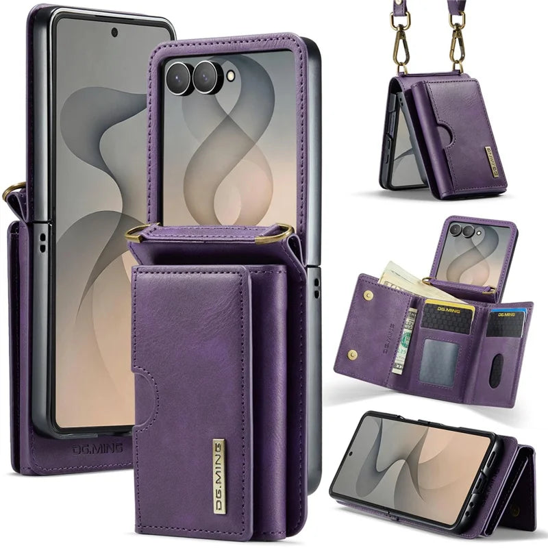 Galaxy Z Flip 8 Wallet Case with Kickstand and Shoulder Strap – View 5